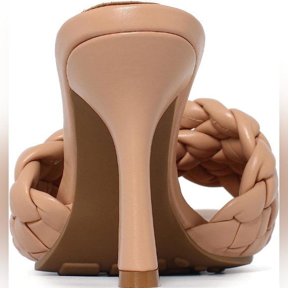 VIVIANLY Braided Woven Slide Slip-On Mule Heeled Sandals NWT - Picture 3 of 6